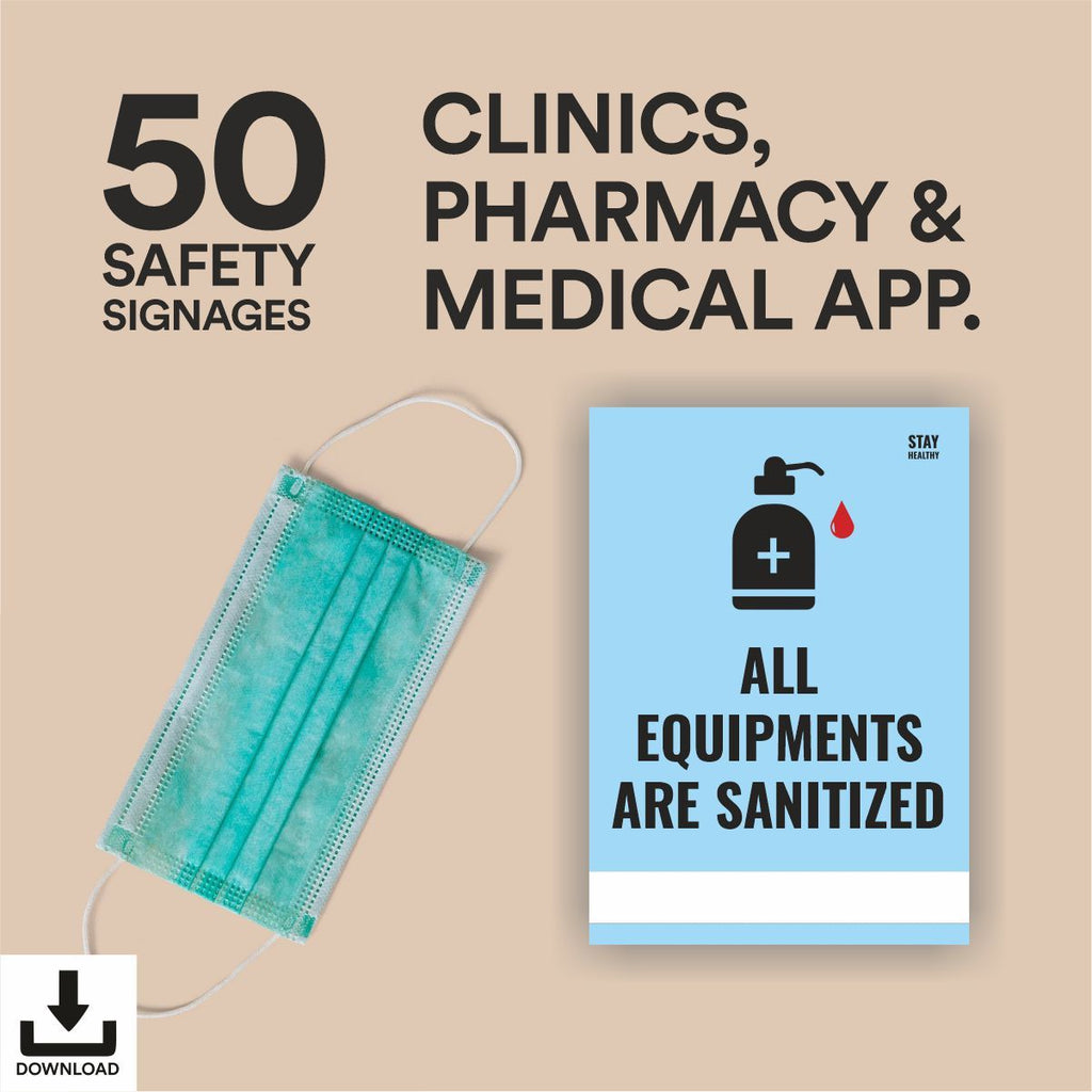 Pharmacy/ Clinics/ Medical Centres | Full Set of 50 Safety Signs | Download Now - Kraftix Digital